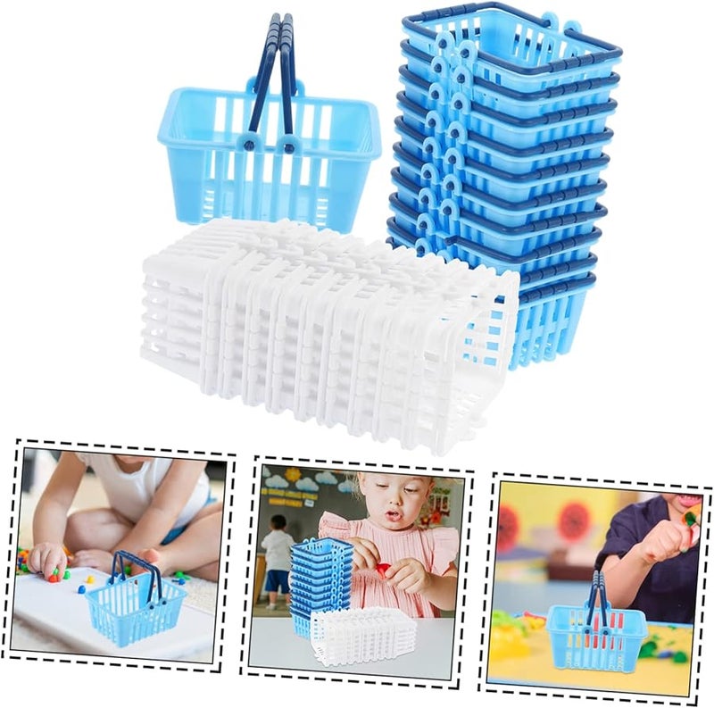 20 قطعة من مجموعة سلة التسوق المصغرة لتخزين المنزل والمكتب وديكور لعب الأدوار - Image 4